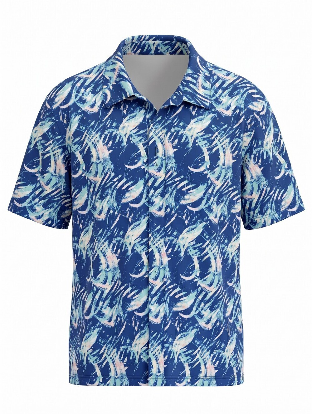 BCG Blue and White Brush Stroke Casual Shirt Size XL